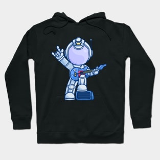 rock n roll astronaut holding guitar Hoodie